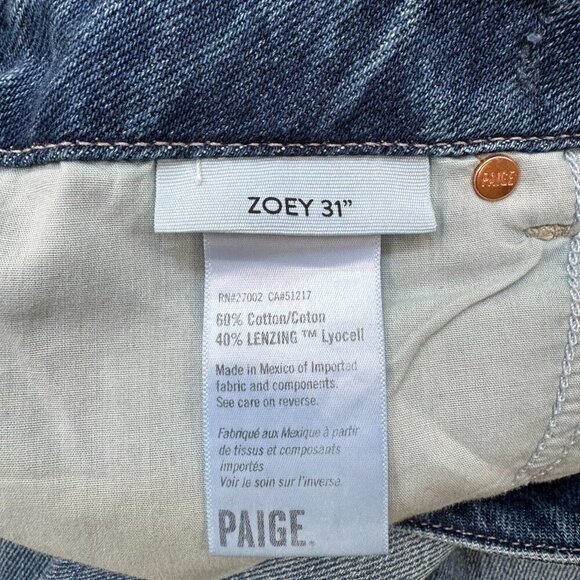 NWT PAIGE Zoey Jeans Drawstring Tie Waist Low Rise Denim Wide Jazz Club Blue 27 - Picture 8 of 16